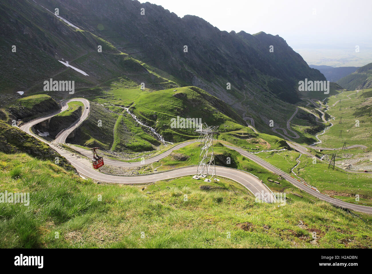 The spectacular Transfagarasan Highway in the Fagaras Mountains in Transylvania, Romania, east Europe Stock Photo