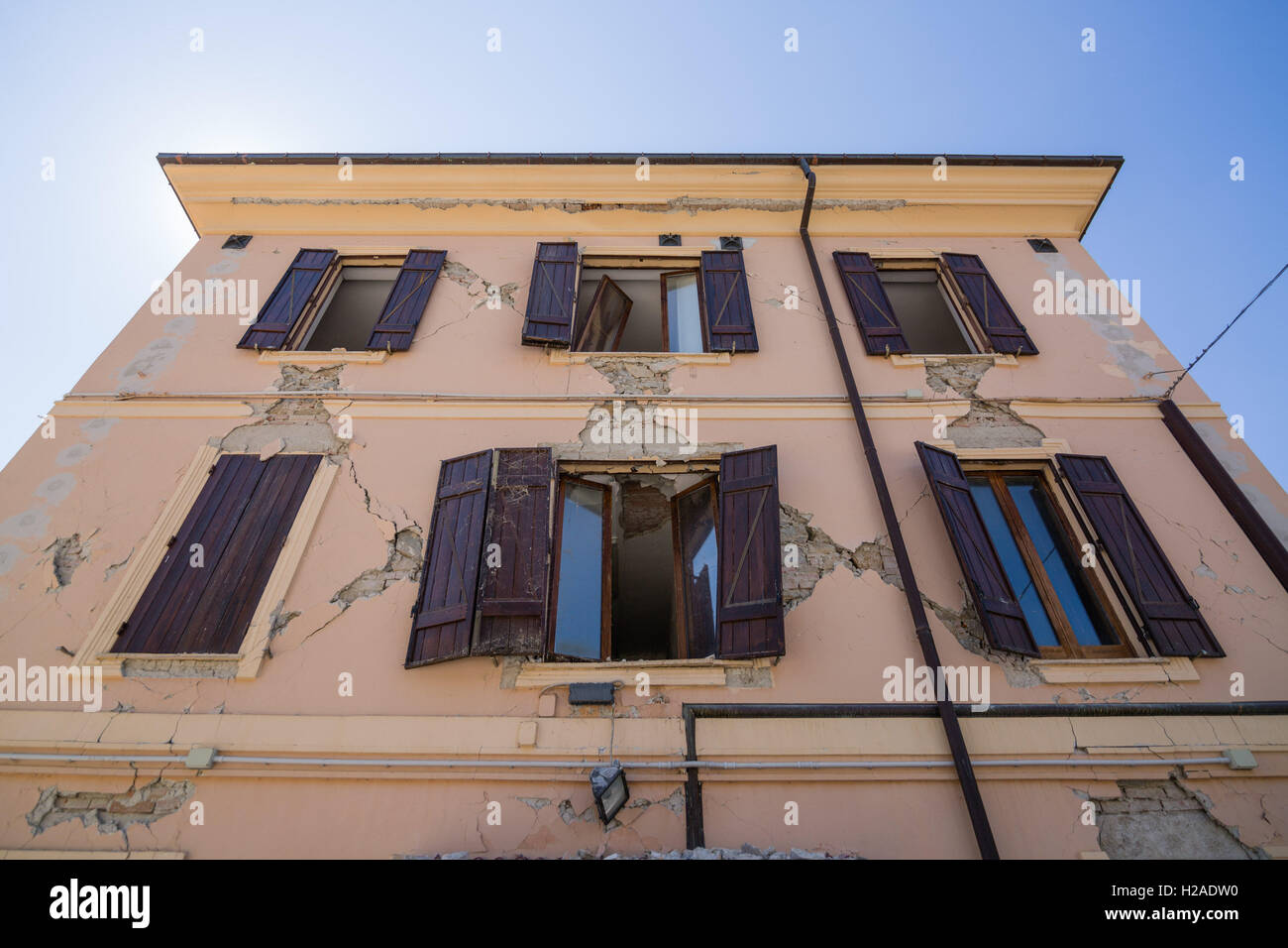 Earthquake damage in the central Italian village of Amatrice, Italy ...