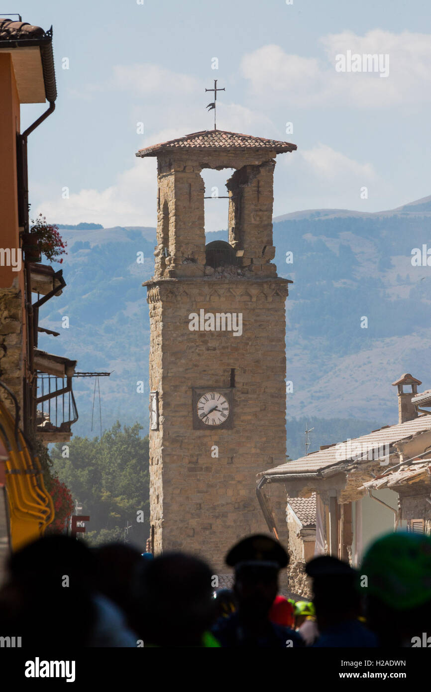Earthquake damage in the central Italian village of Amatrice, Italy ...