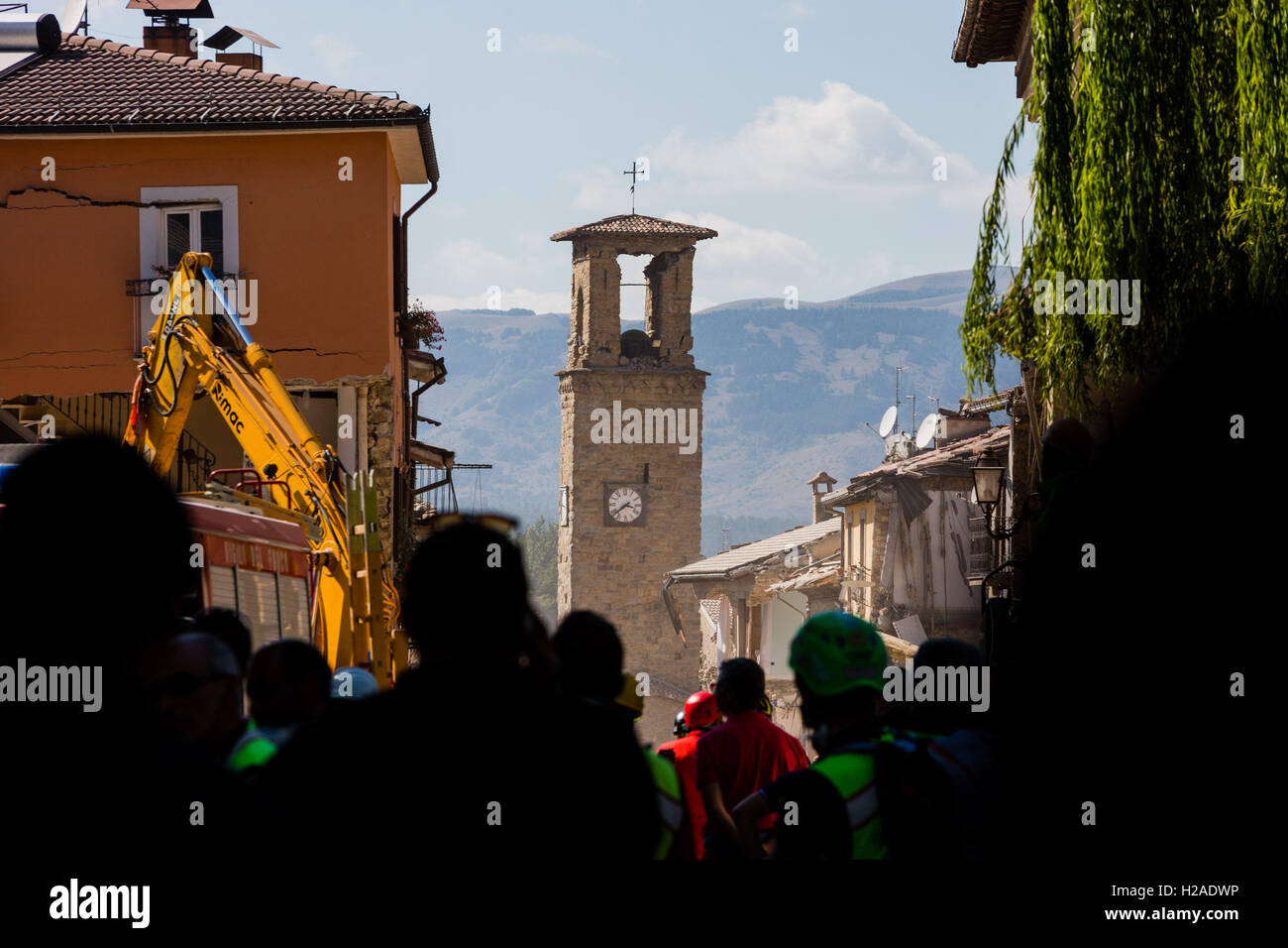 Earthquake damage in the central Italian village of Amatrice, Italy ...