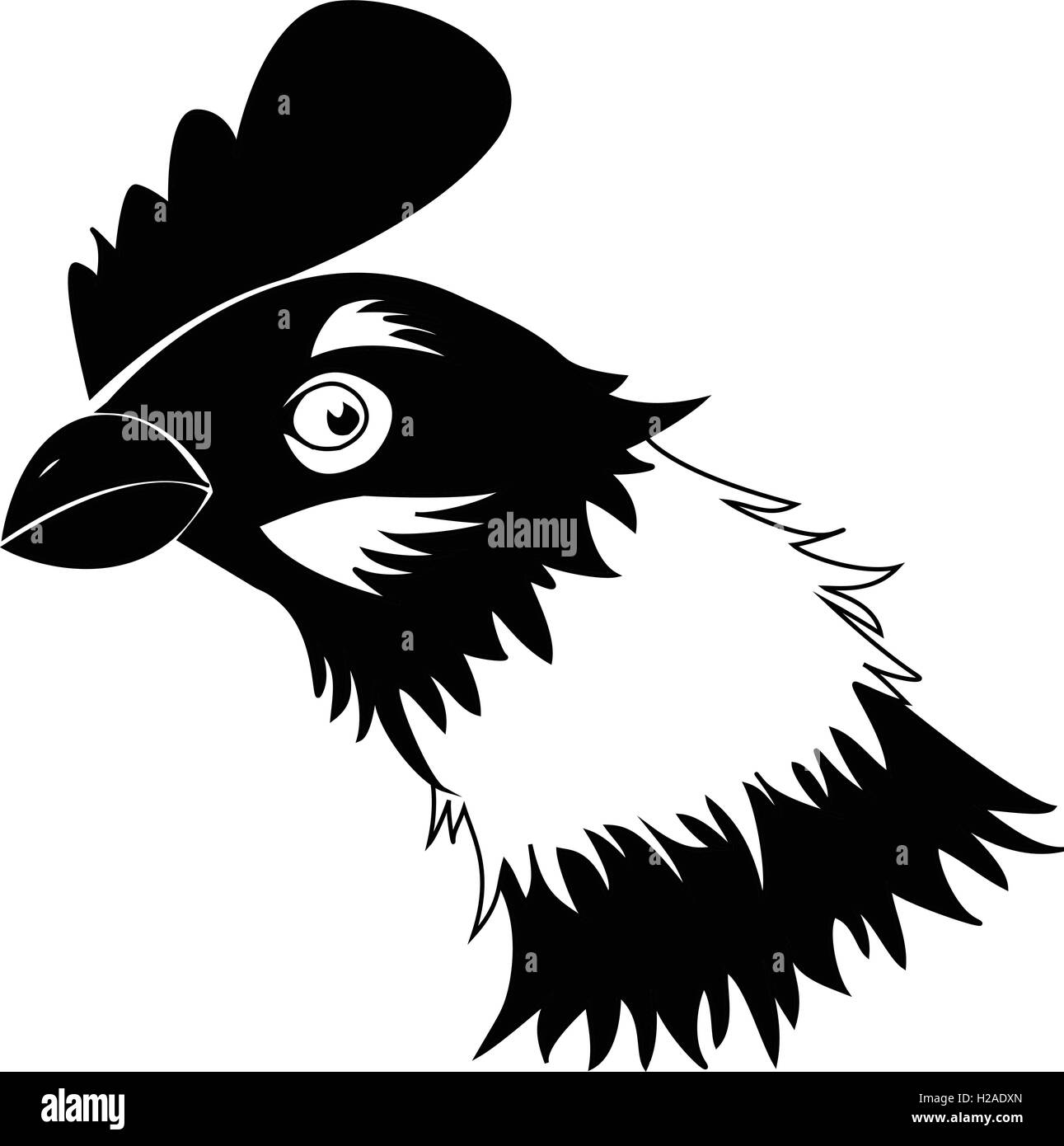 Chicken in black and white Stock Vector