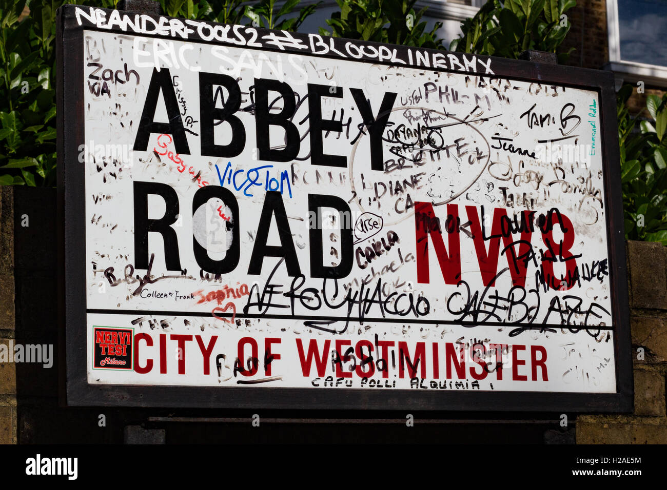 Abbey Road Street Sign, London. 2016. Stock Photo