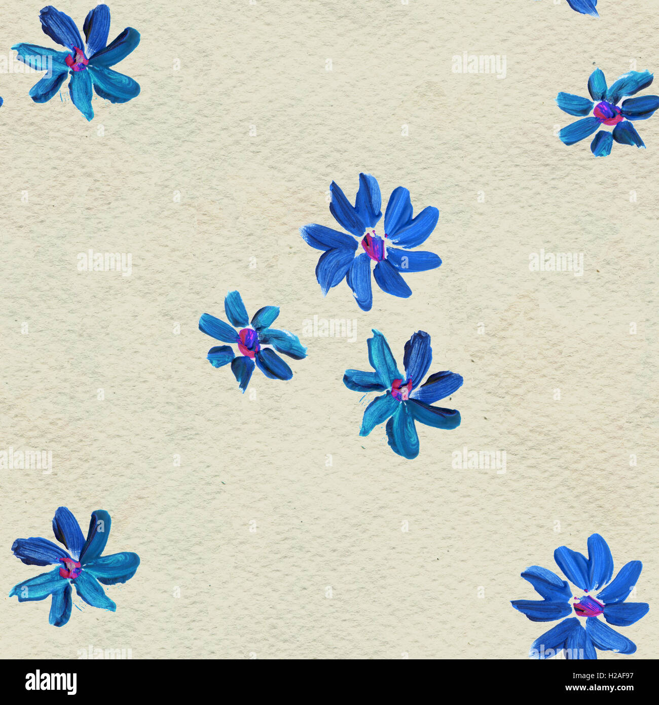 Seamless pattern with blue flowers Stock Photo - Alamy