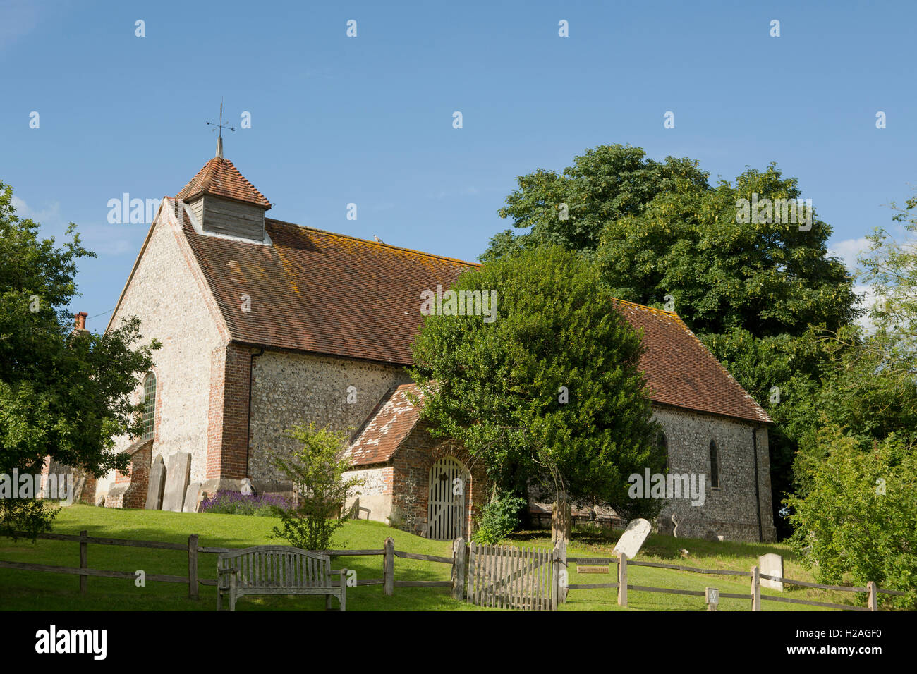 Typical village church in East Marden, West Sussex in the rolling South
