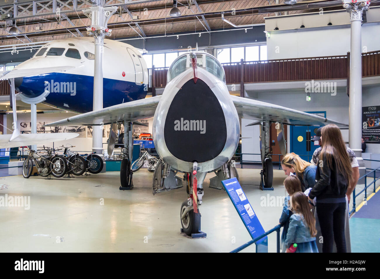 English Electric Lighting jet fighter prototype WG763, Air and Space Hall, Museum of Science and Industry, Manchester, England. Museum closed in 2022. Stock Photo