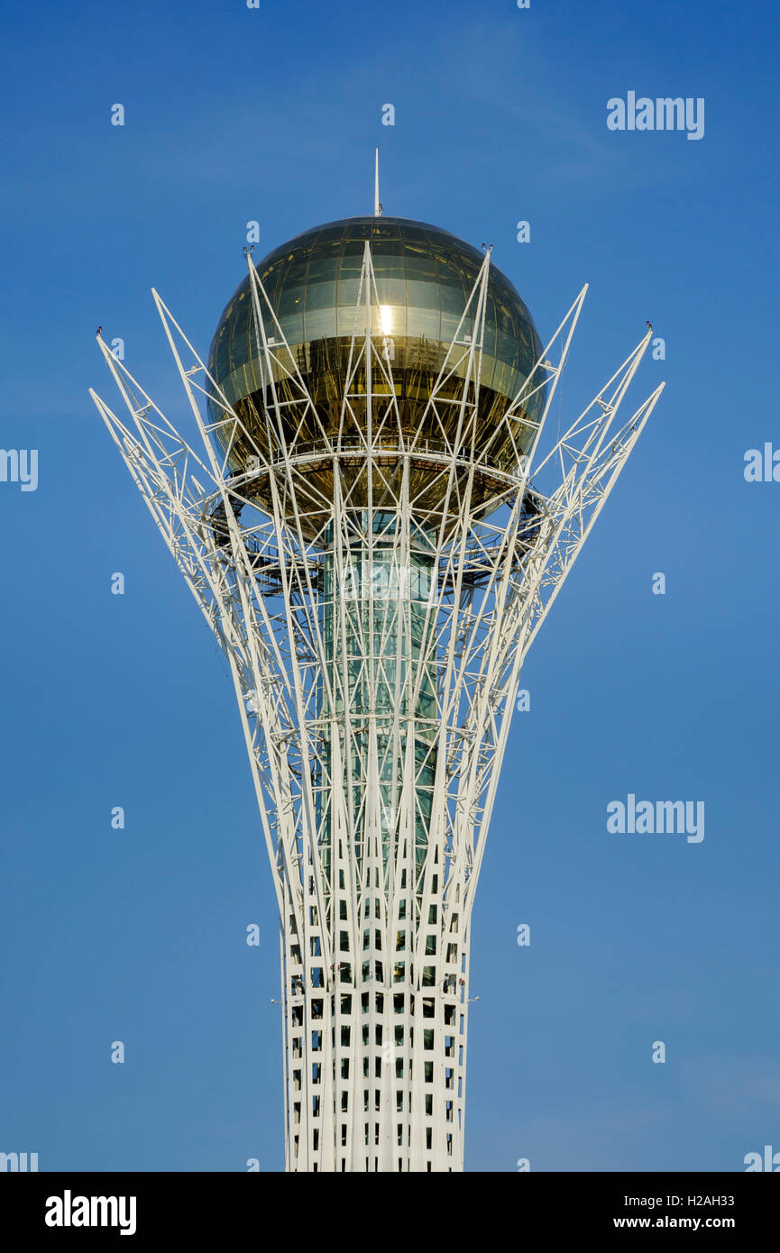 Bayterek, monument and observation tower, Astana, the capital of Kazakhstan. A popular tourist attraction and symbol of the city, city landmark Stock Photo