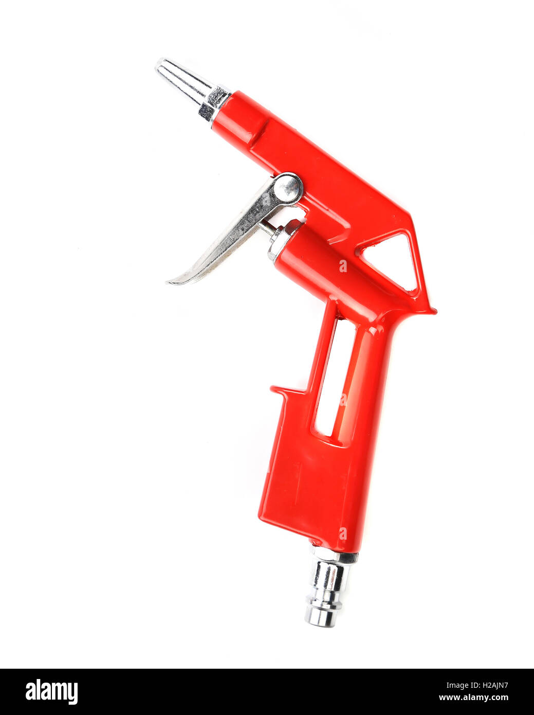 Metal red spray gun. Stock Photo