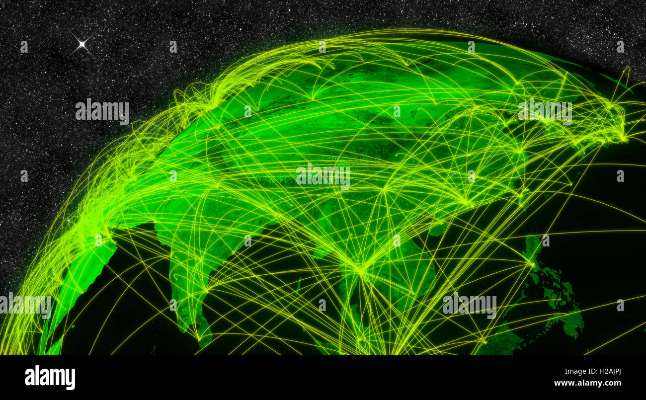 Asia map air hi-res stock photography and images - Alamy