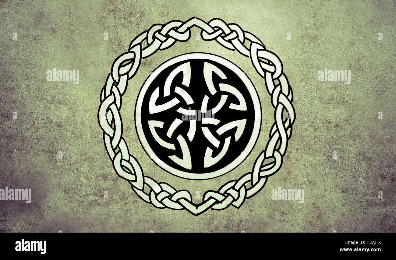 Celtic Shield Sketch Of Tattoo Art Ornament Design Stock Photo