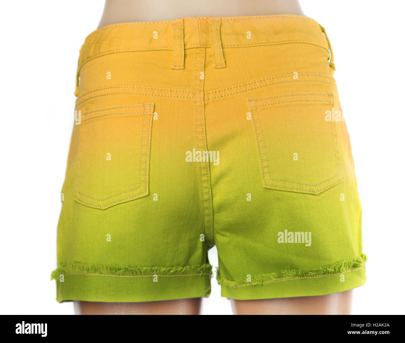 yellow jeans shorts