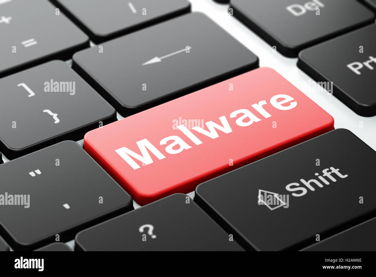 Security concept: Malware on computer keyboard background Stock Photo