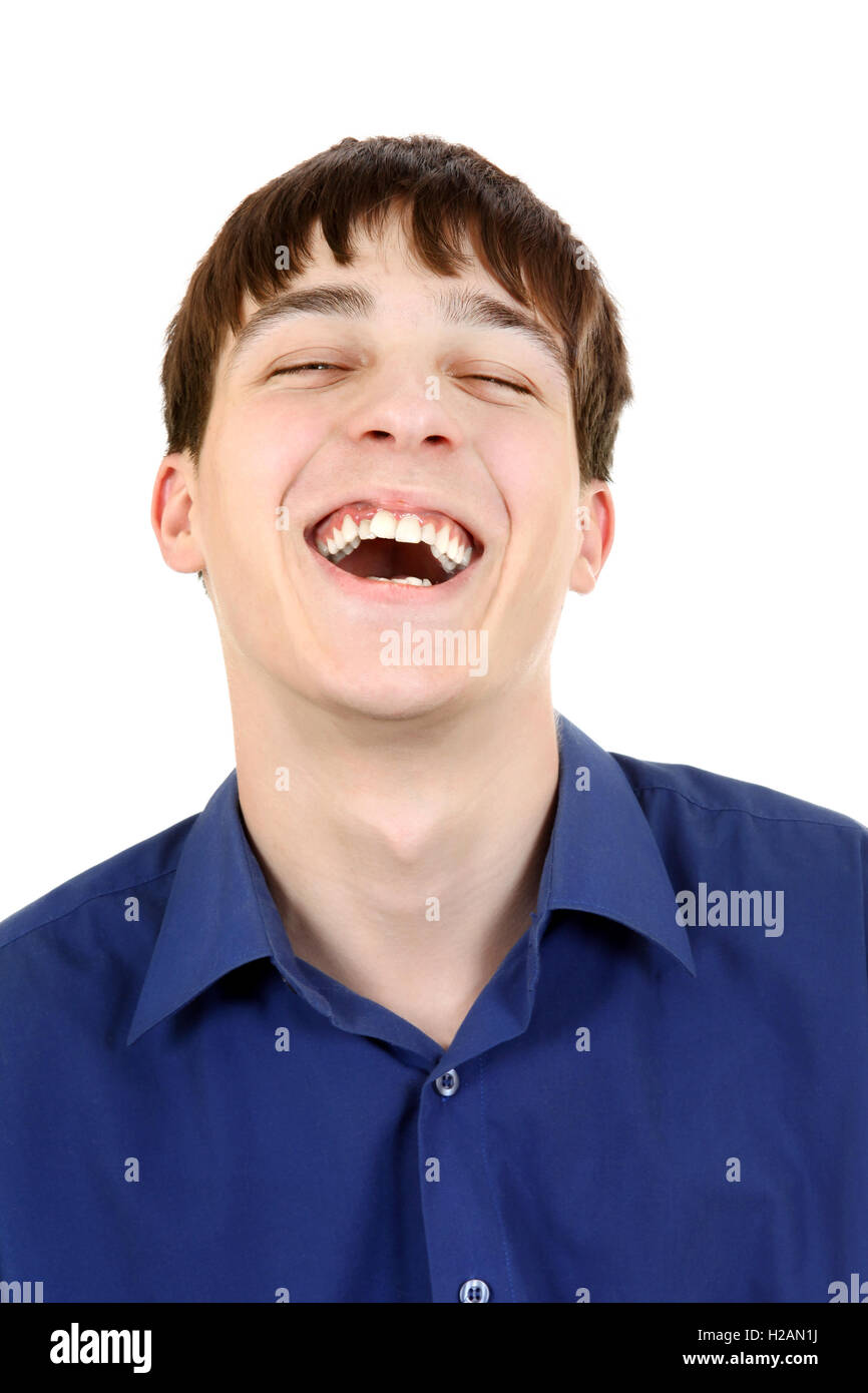 Young Man Laughing Stock Photo