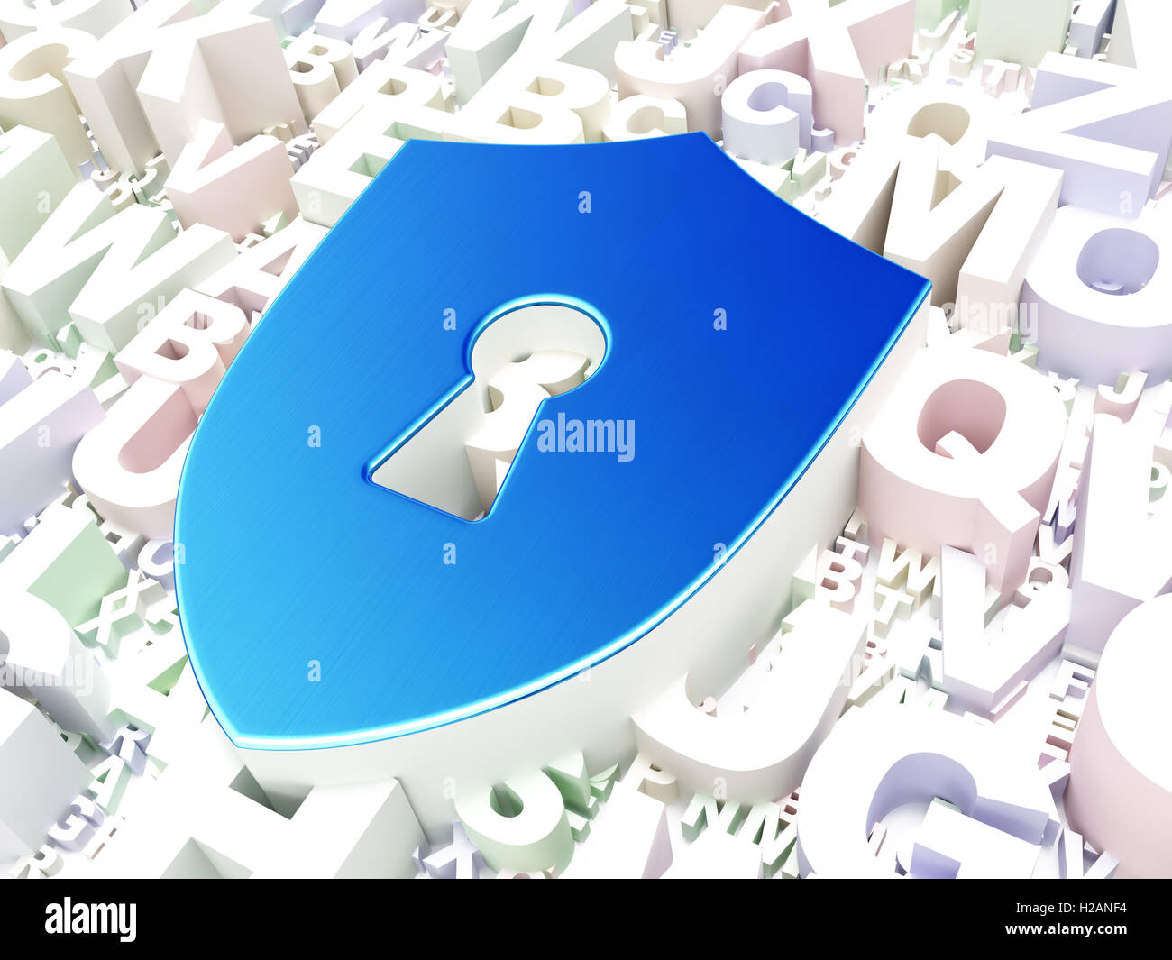 Privacy concept: Shield With Keyhole on alphabet background Stock Photo ...