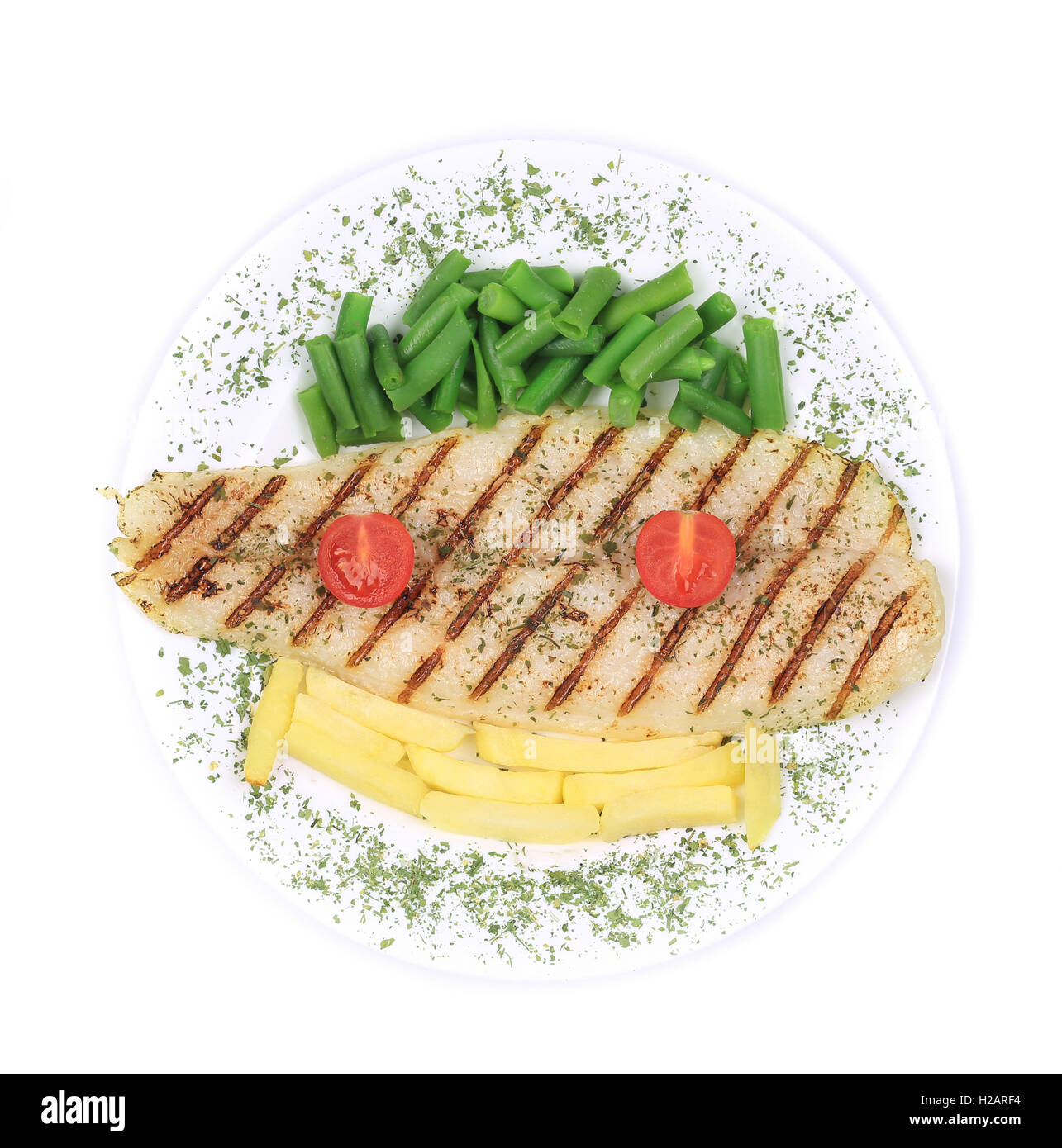 Pangasius fillet grilled with vegetables Stock Photo Alamy