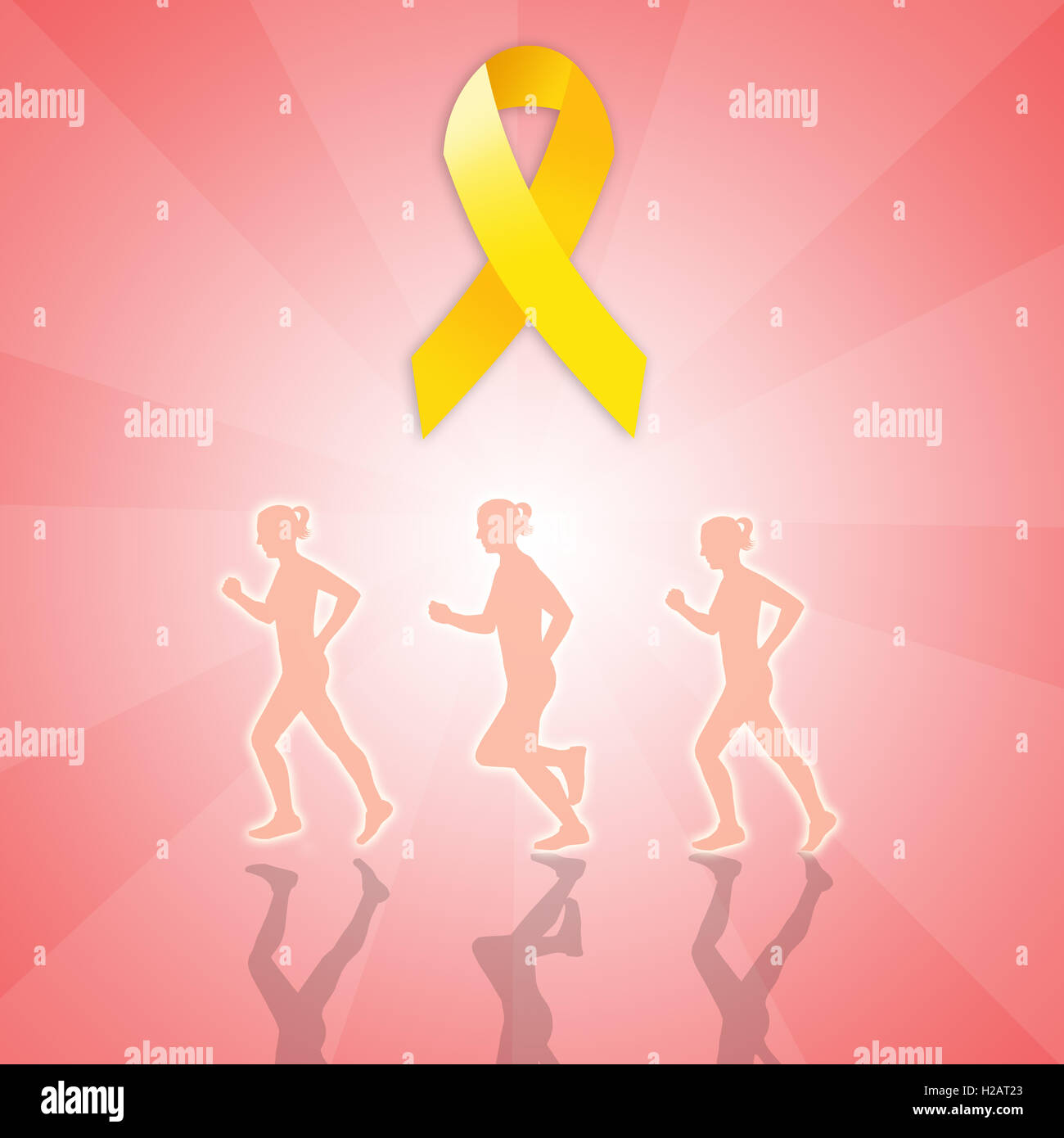 endometriosis march with yellow ribbon Stock Photo Alamy