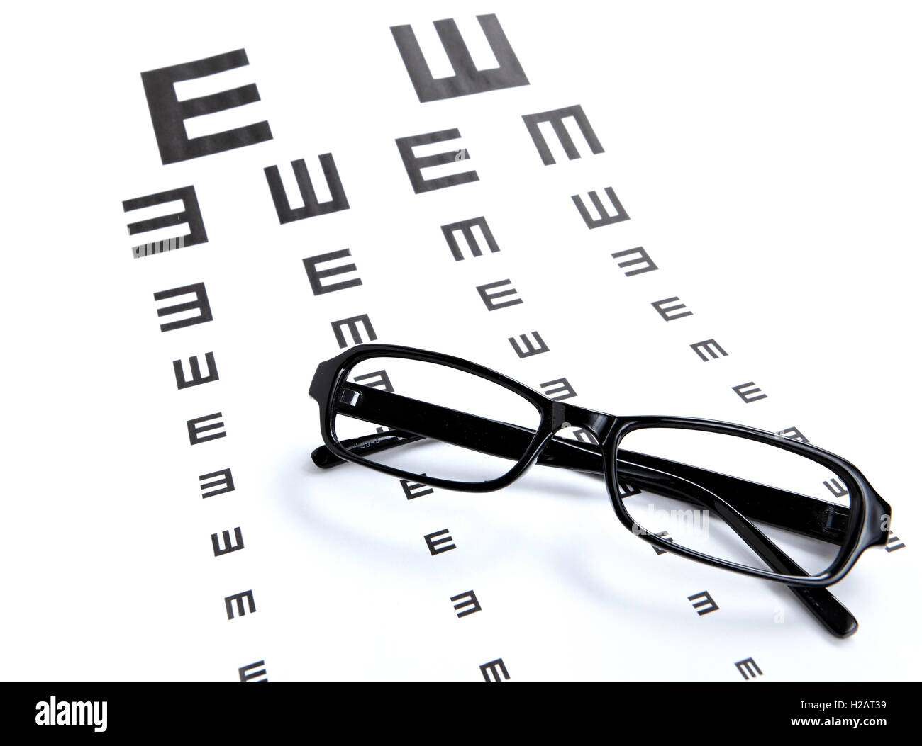 Eye chart and glasses Stock Photo Alamy