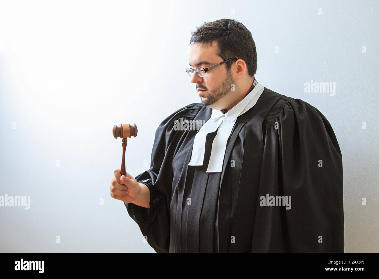concentrating on the gavel Stock Photo