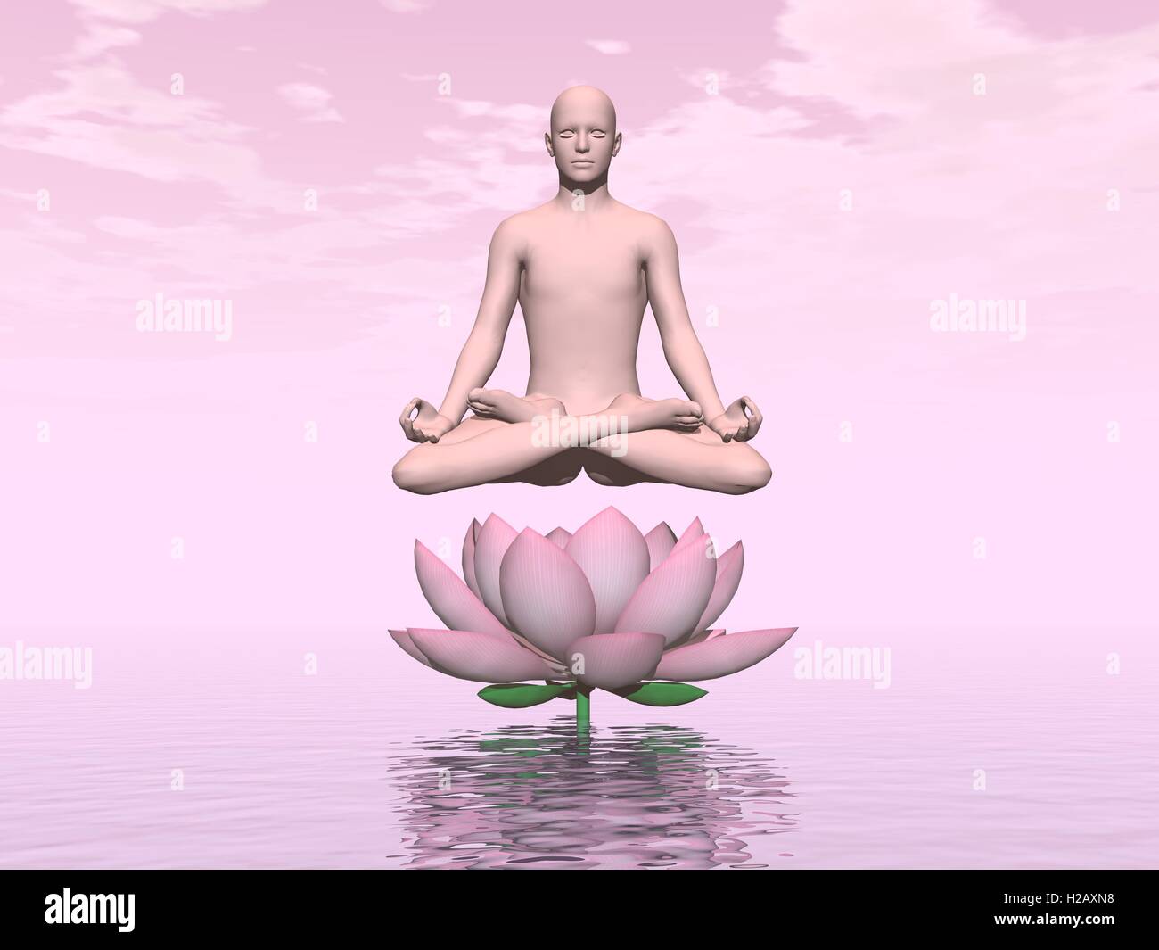 Pink zen - 3D render Stock Photo