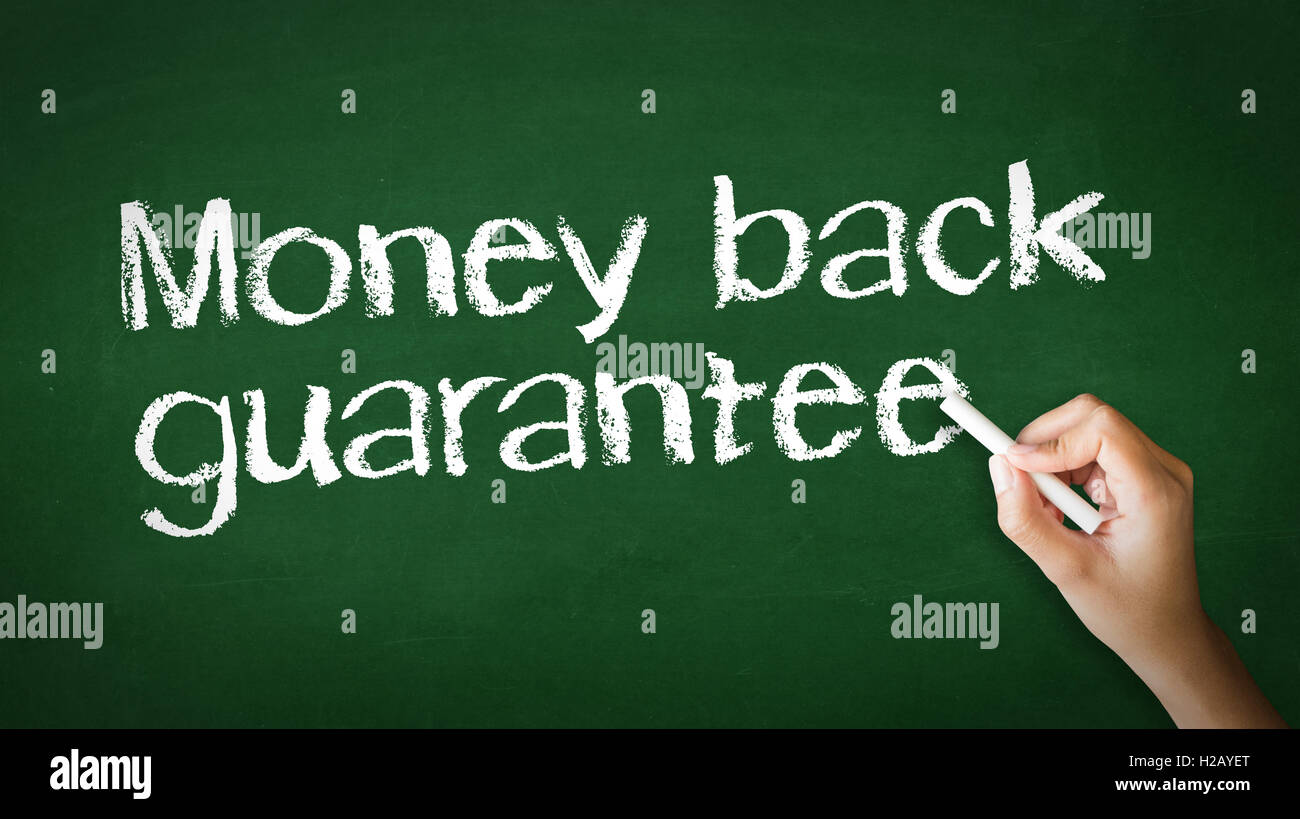 Money Back Guarantee Chalk Illustration Stock Photo