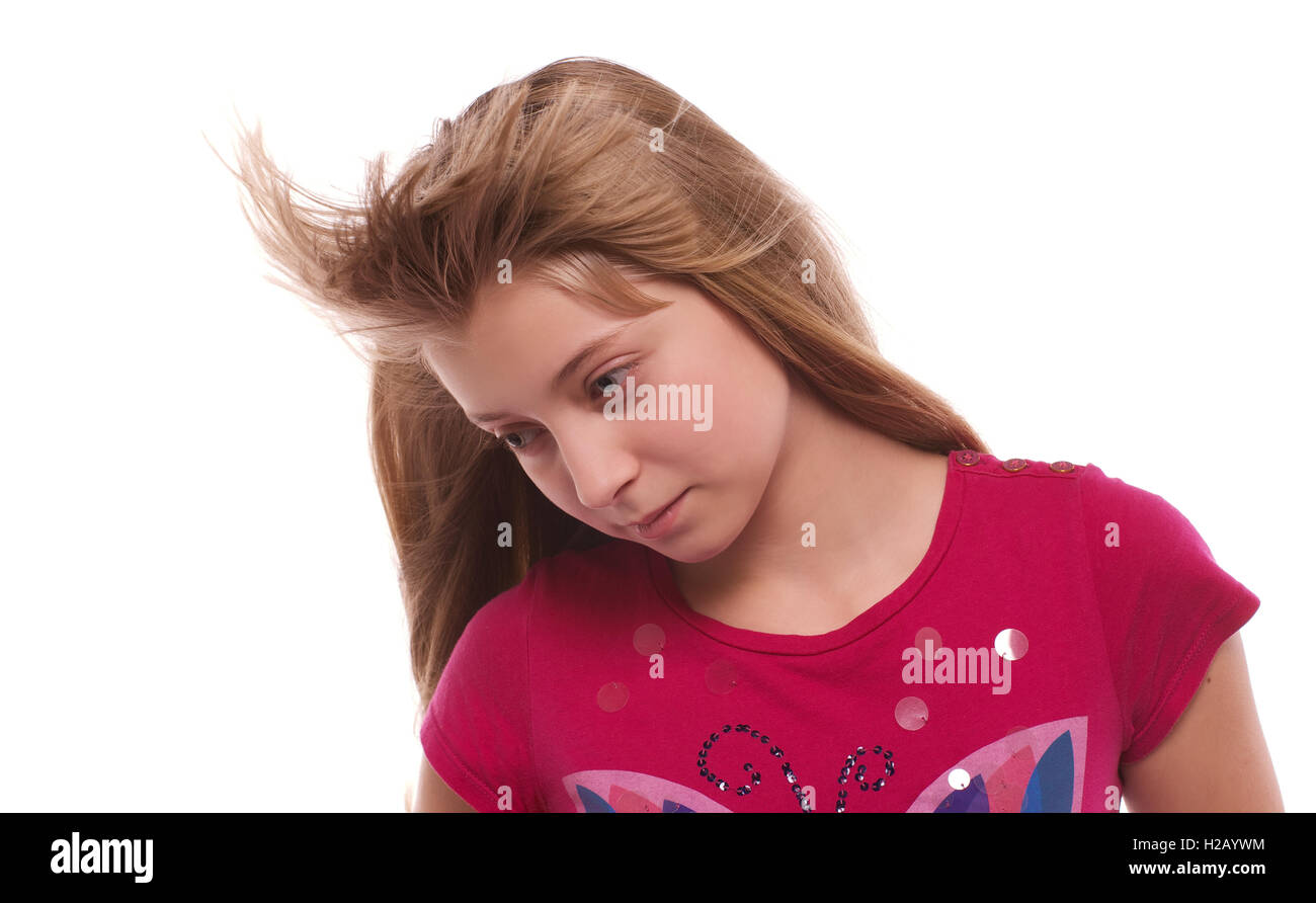 Girl blonde 12 years blue eyes hi-res stock photography and images - Alamy