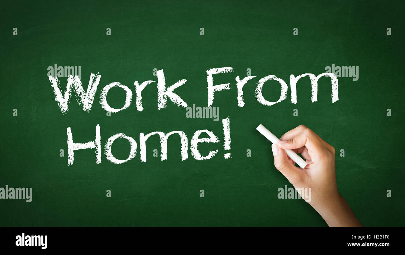 Work From Home Chalk Illustration Stock Photo