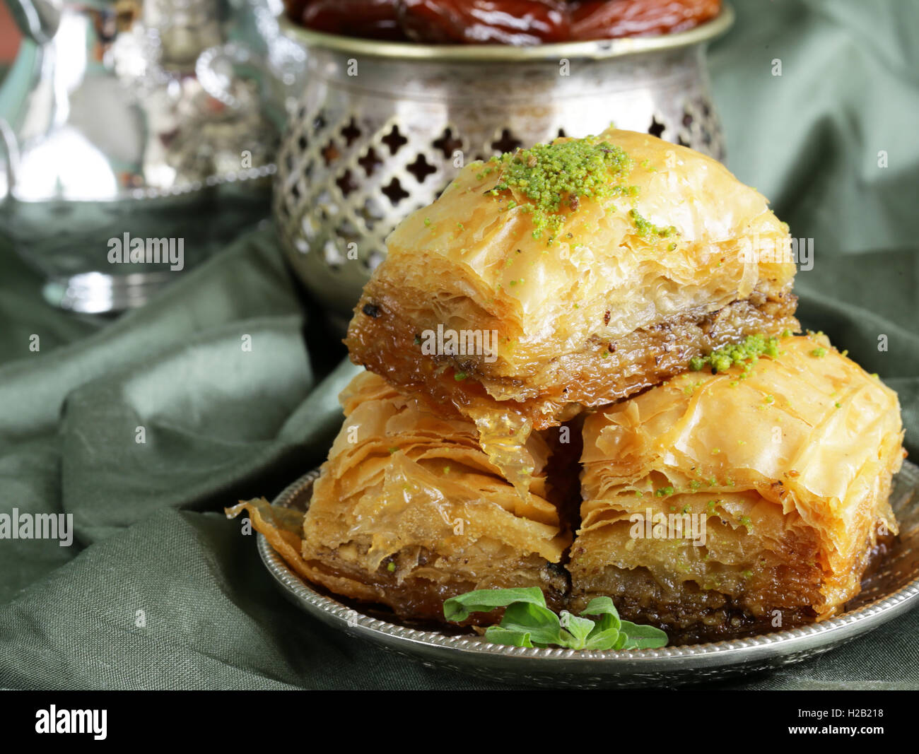 traditional Turkish Arabic sweets baklava Stock Photo