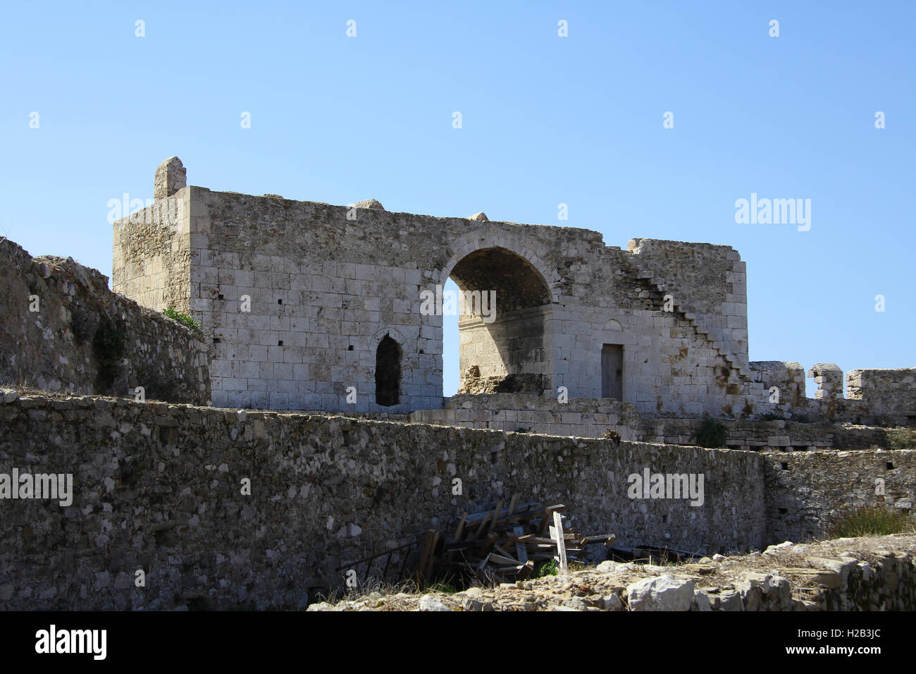 methoni castle greece Stock Photo