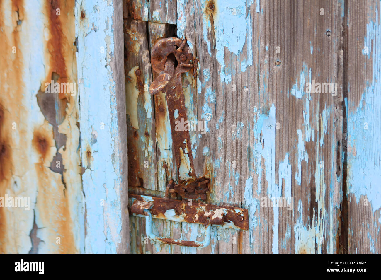 rusted key door handle Stock Photo