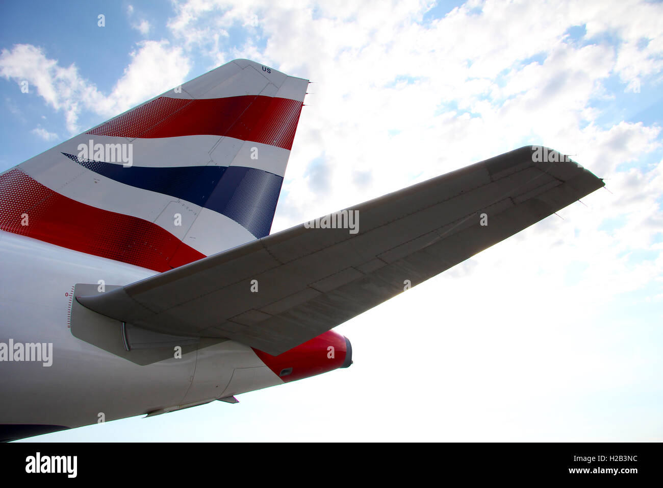 british airways airplane tail Stock Photo
