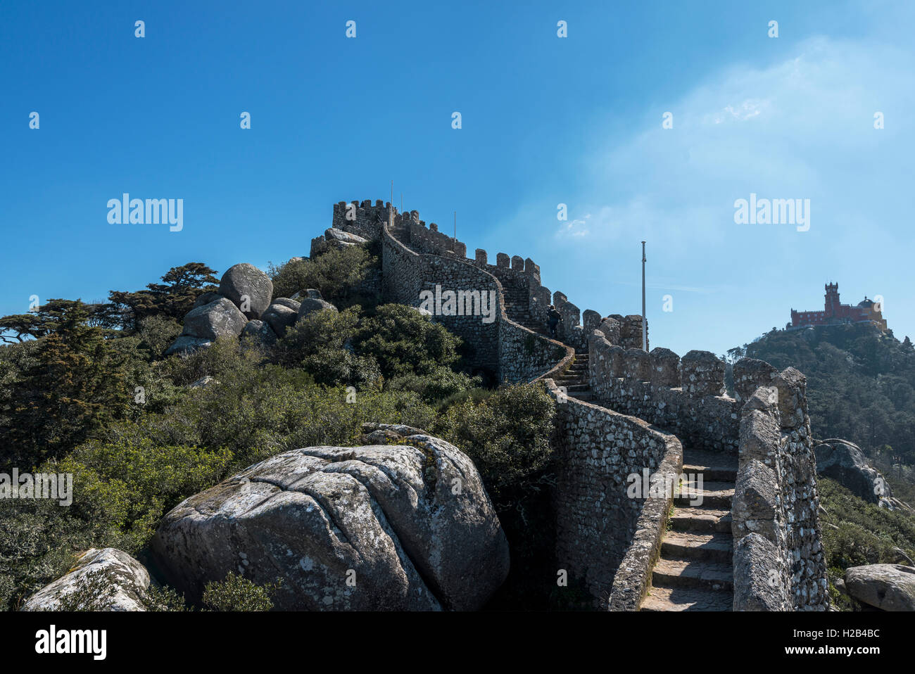Castelo dos Mouros, Castle of the Moors, Sintra, Portugal Stock Photo