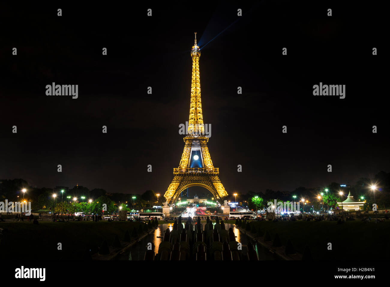 Eiffel Tower At Night Tour Eiffel Sete Illuminations Pierre Bideau Paris Ile De France France Stock Photo Alamy