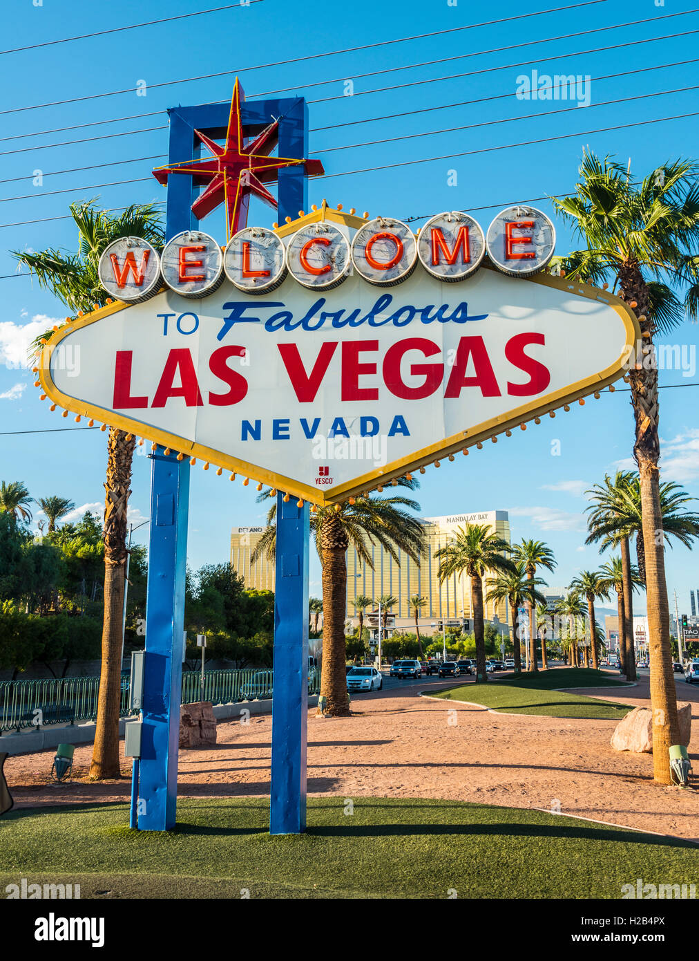 Sign, Welcome to Fabulous Las Vegas, Las Vegas Strip, Las Vegas, Nevada, USA Stock Photo