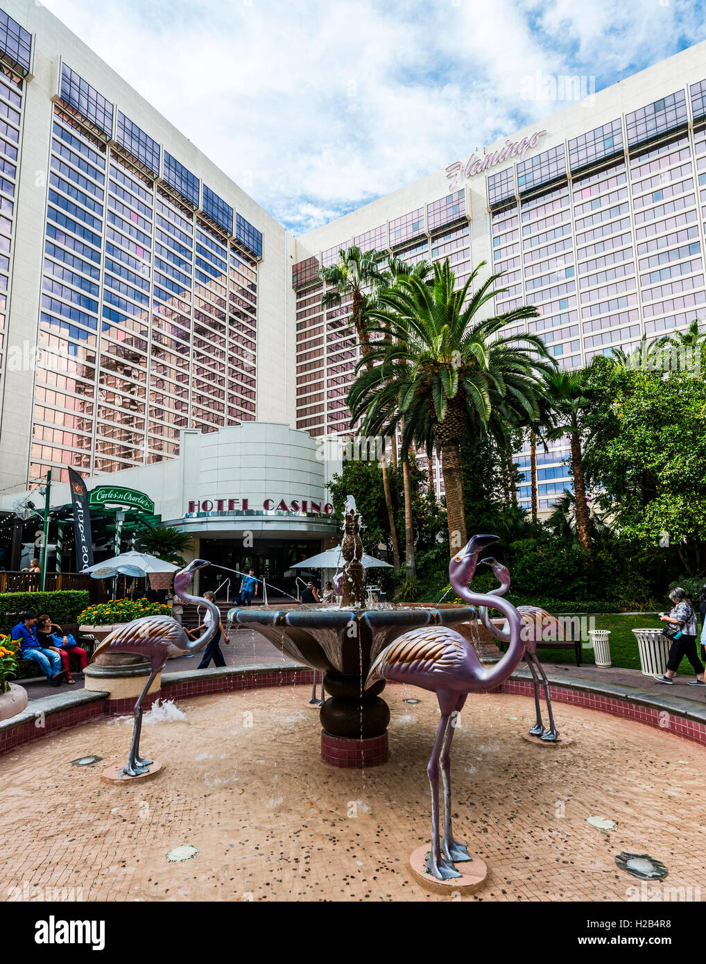 Fountain in courtyard, Flamingo Hotel, Las Vegas, Nevada, USA Stock Photo