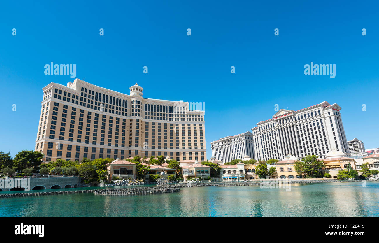 Lake in front of Bellagio Hotel, Las Vegas, Nevada, USA Stock Photo