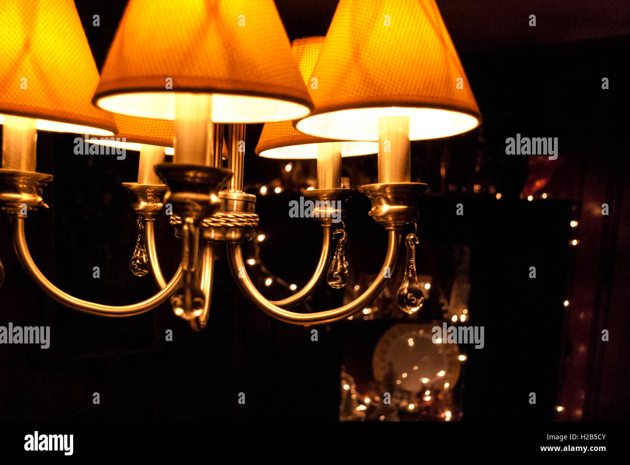 Chandelier Light at Christmas time Stock Photo Alamy
