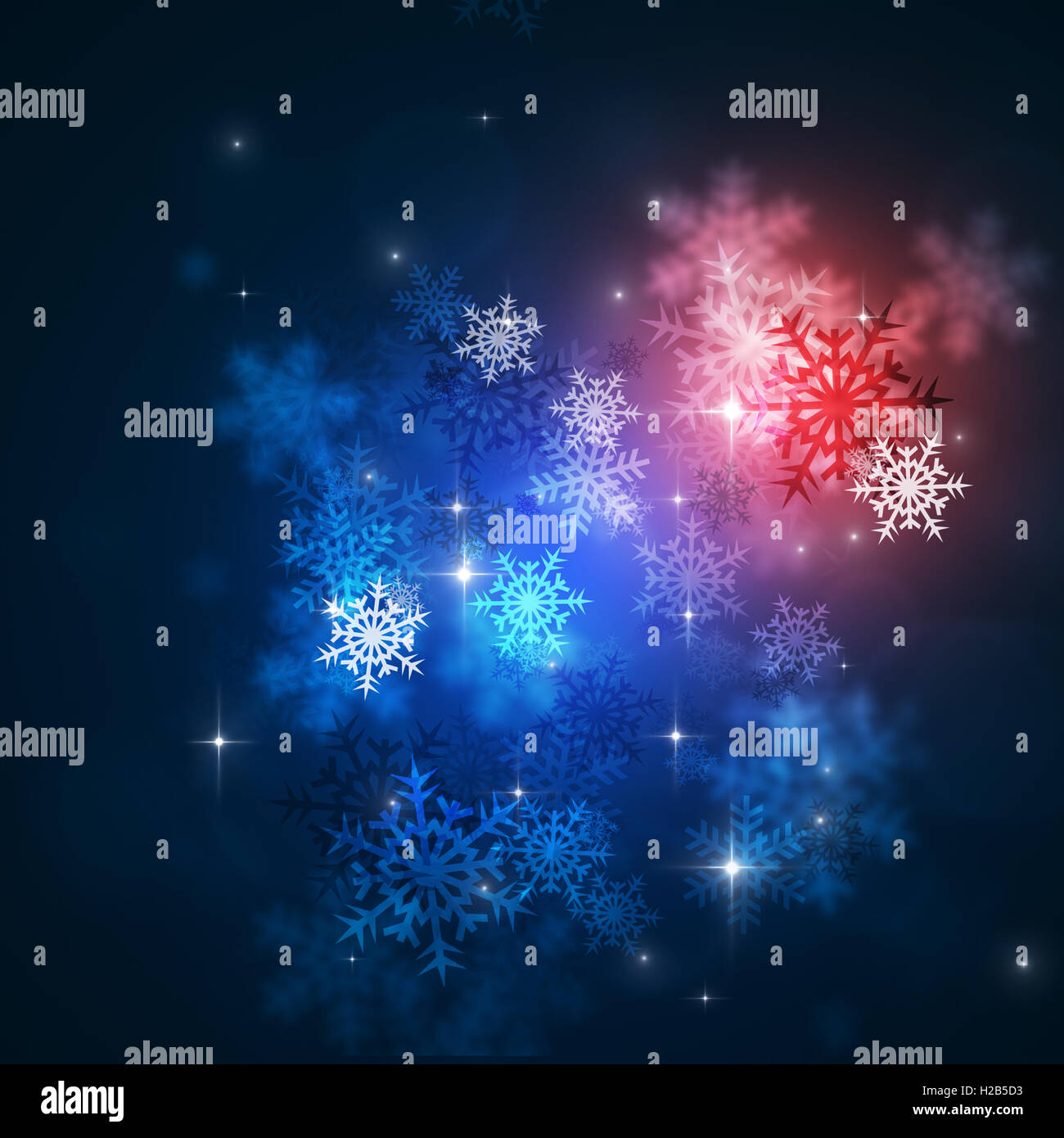 abstract winter blue background with snow and blurry lights Stock Photo ...
