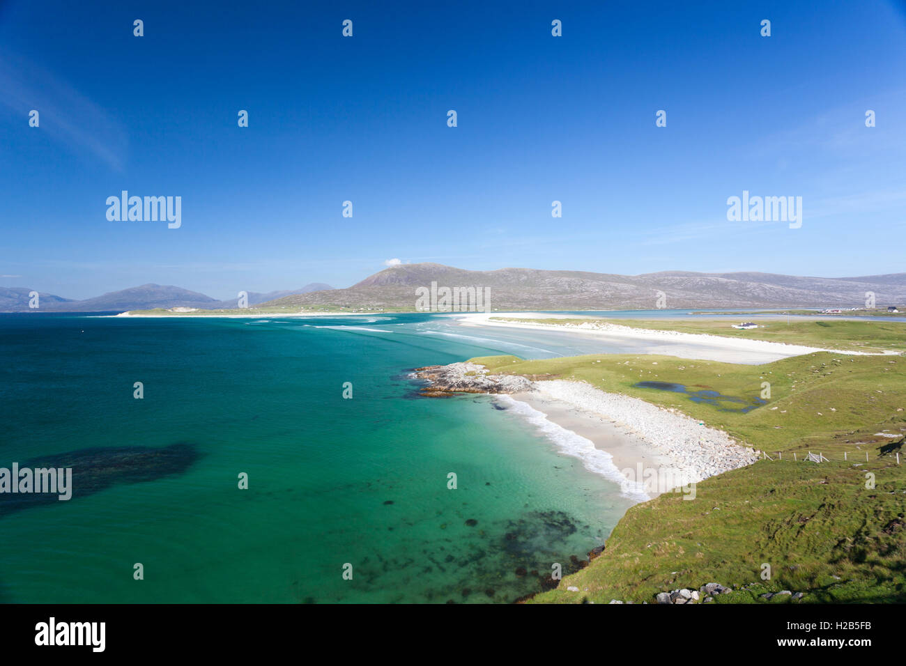 Isle of Harris, Outer Hebrides, Scotland View over beach near Seilebost Stock Photo