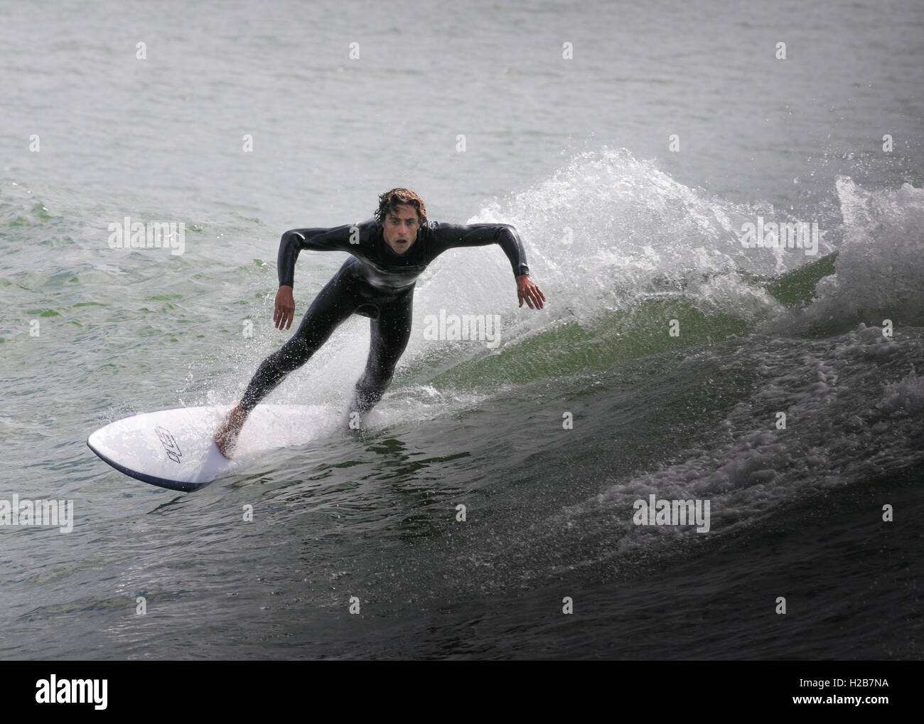 Surfer surfing in Estoril Cascais Portugal Stock Photo Alamy