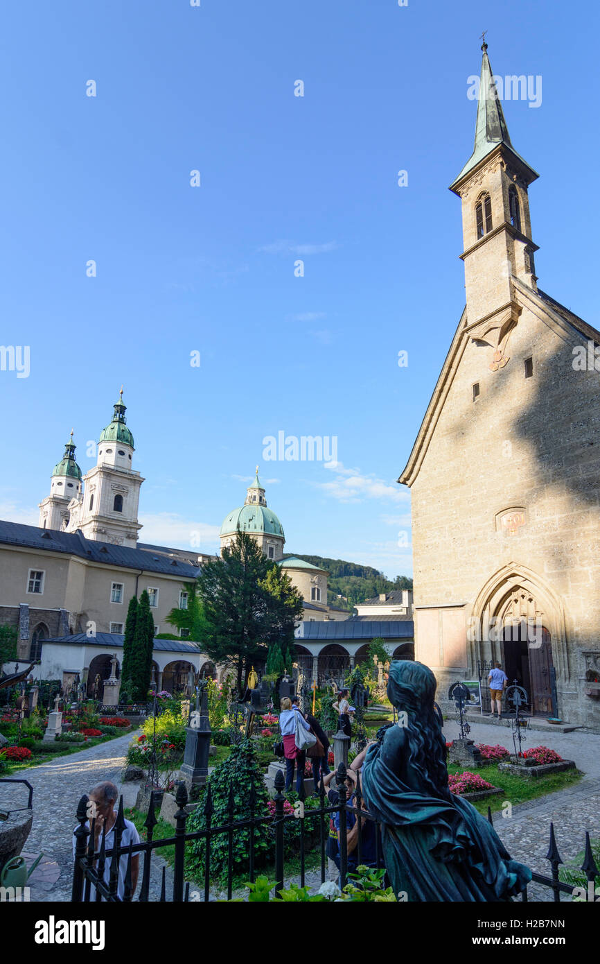 Salzburg: St Peter's Cemetery, cathedral (left), St Margaret's Chapel ...