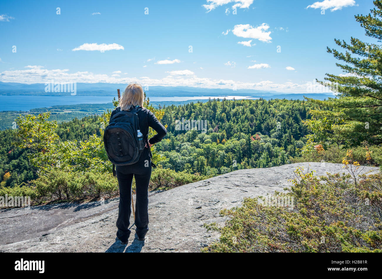 View from the summit of Rattlesnake mountain in Willsboro NY Stock