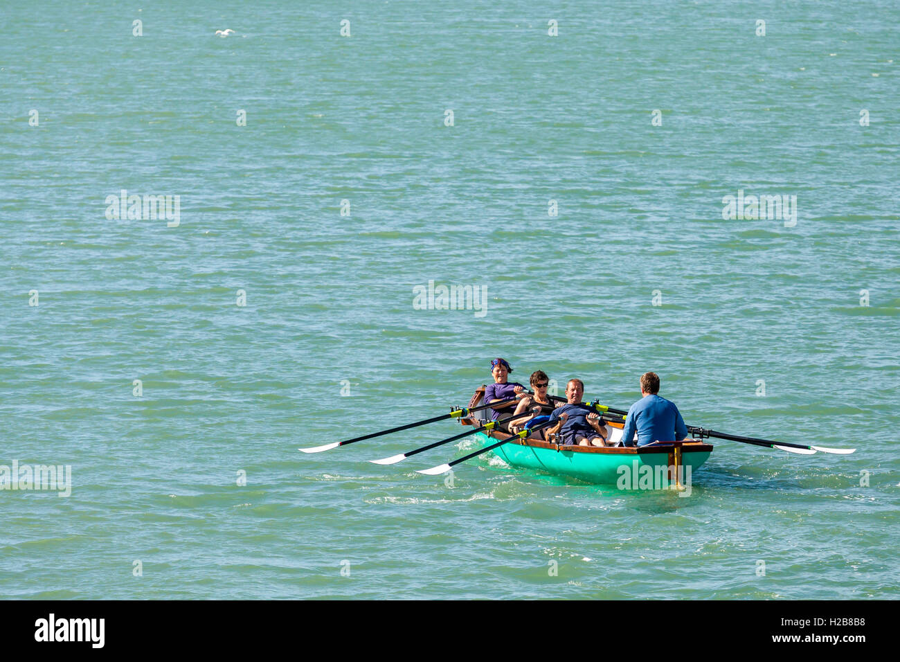 Rowing boat, Fishguard Harbour Stock Photo