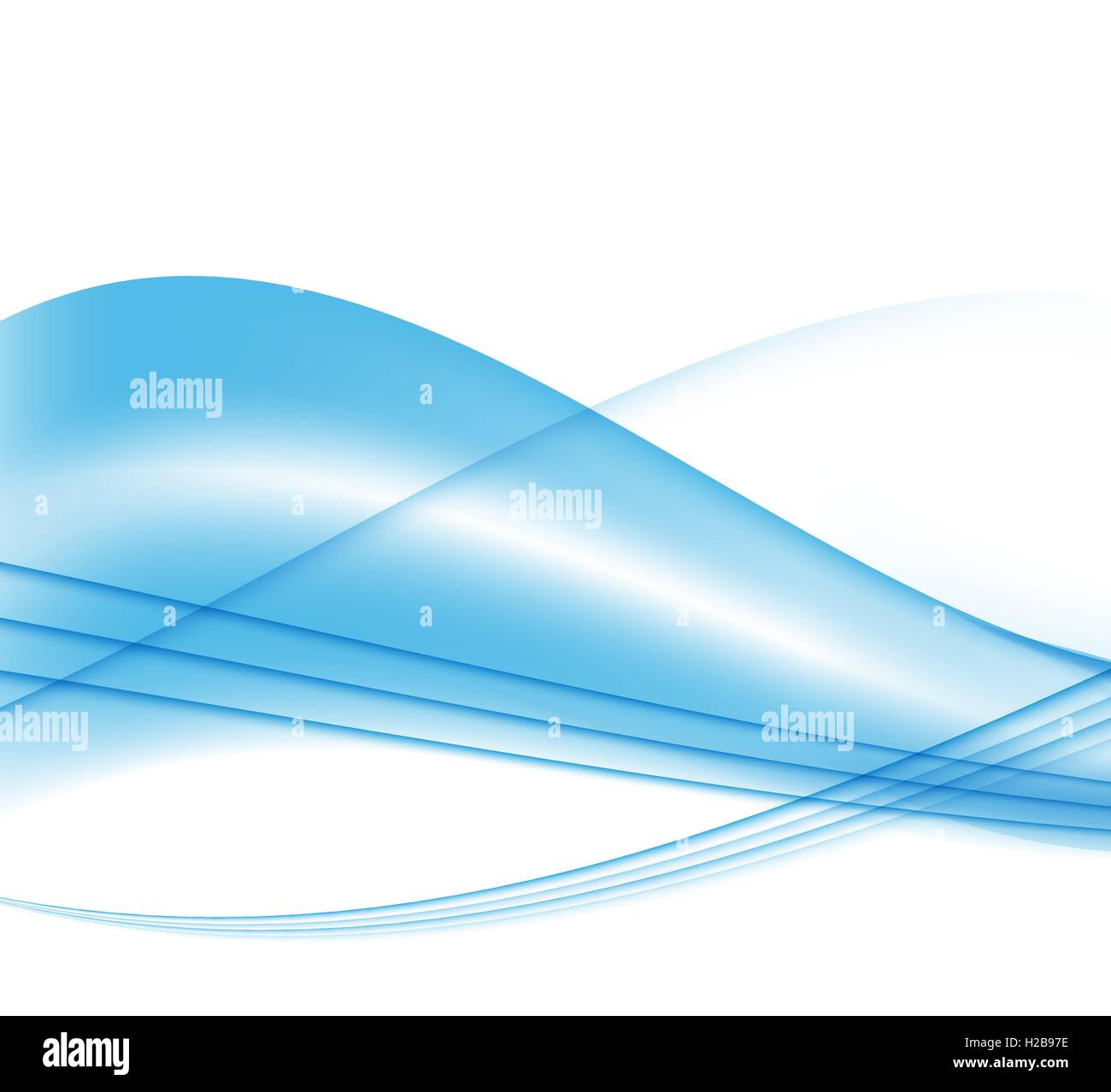Abstract Blue Wave Set on Transparent Background. Vector Illust Stock ...