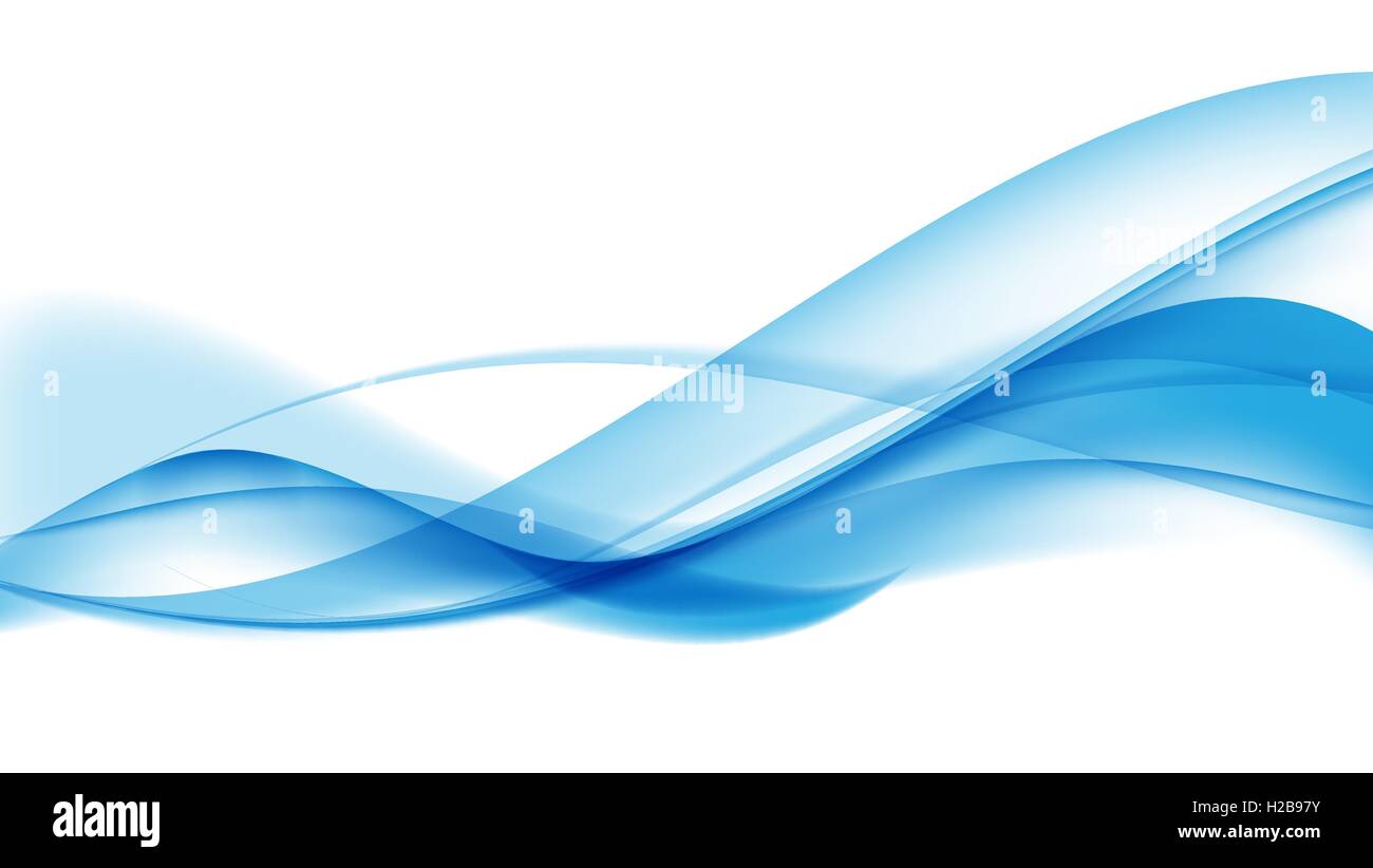 Abstract Blue Wave Set on Transparent Background. Vector Illust Stock ...