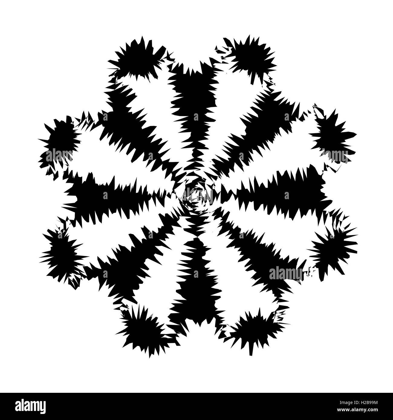 Black and White Abstract Psychedelic Art Background. Vector Illu Stock ...