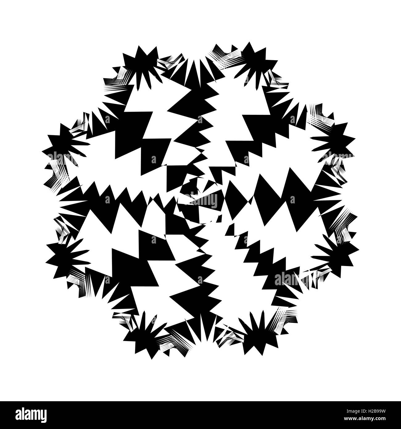 Black and White Abstract Psychedelic Art Background. Vector Illu Stock ...