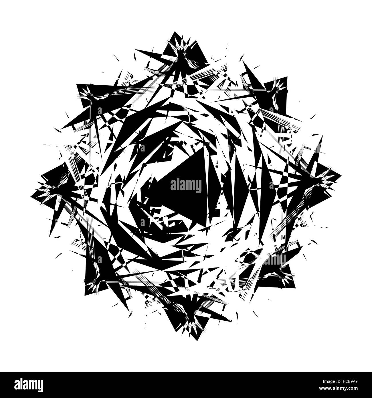 Black and White Abstract Psychedelic Art Background. Vector Illu Stock ...