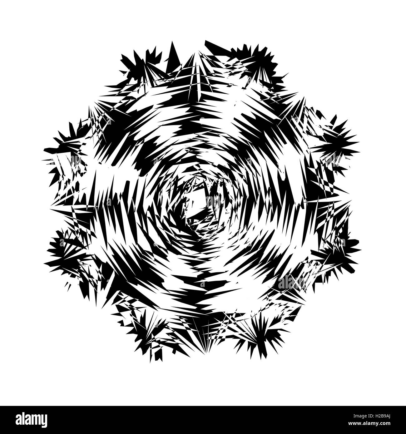 Black and White Abstract Psychedelic Art Background. Vector Illu Stock ...