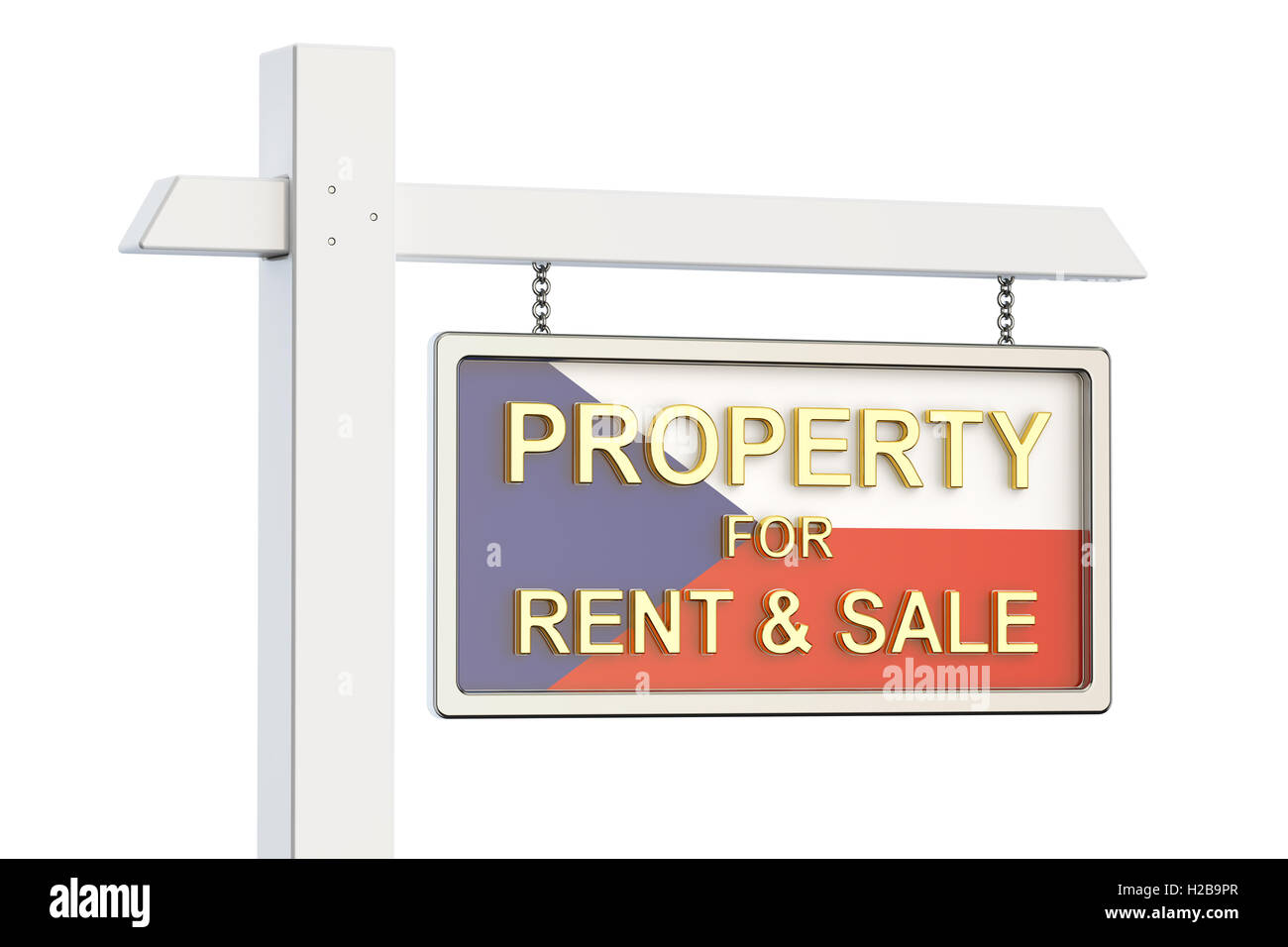 Property for sale and rent in Czech Republic concept. Real Estate Sign