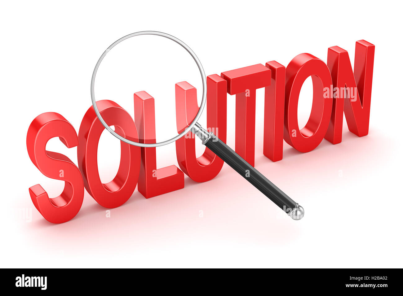 Search solution concept , This is a 3d rendered computer generated image. Isolated on white. Stock Photo
