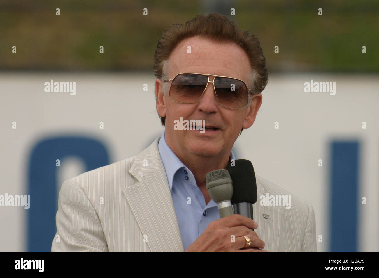 English musician, singer and actor Tony Christie appears at 'Days of Thunder' race meeting at Rockingham in 2005. Is This the Way to Amarillo Stock Photo